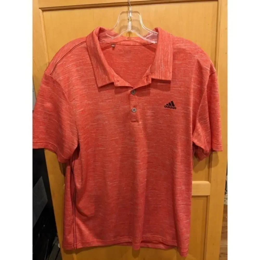 Adidas Men’s Sz Large Pink Performance Golf Polo Shirt‎